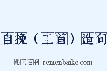 自挽（二首）造句是什么意思的图片